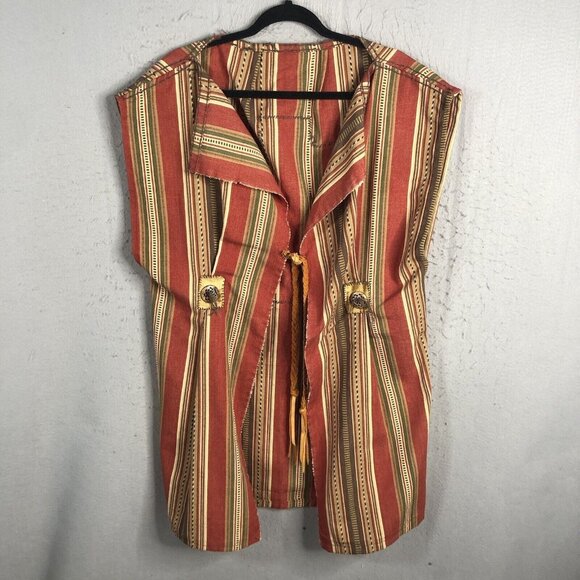 Vintage Handmade Vest One Size Western Art to Wear Mexican Boho Artsy Cross - Picture 1 of 16